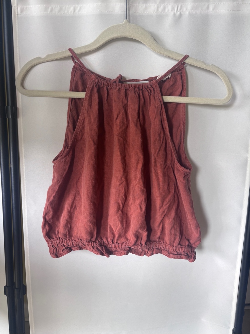 Anthropologie Pilcro Rust Halter Crop Tank Top